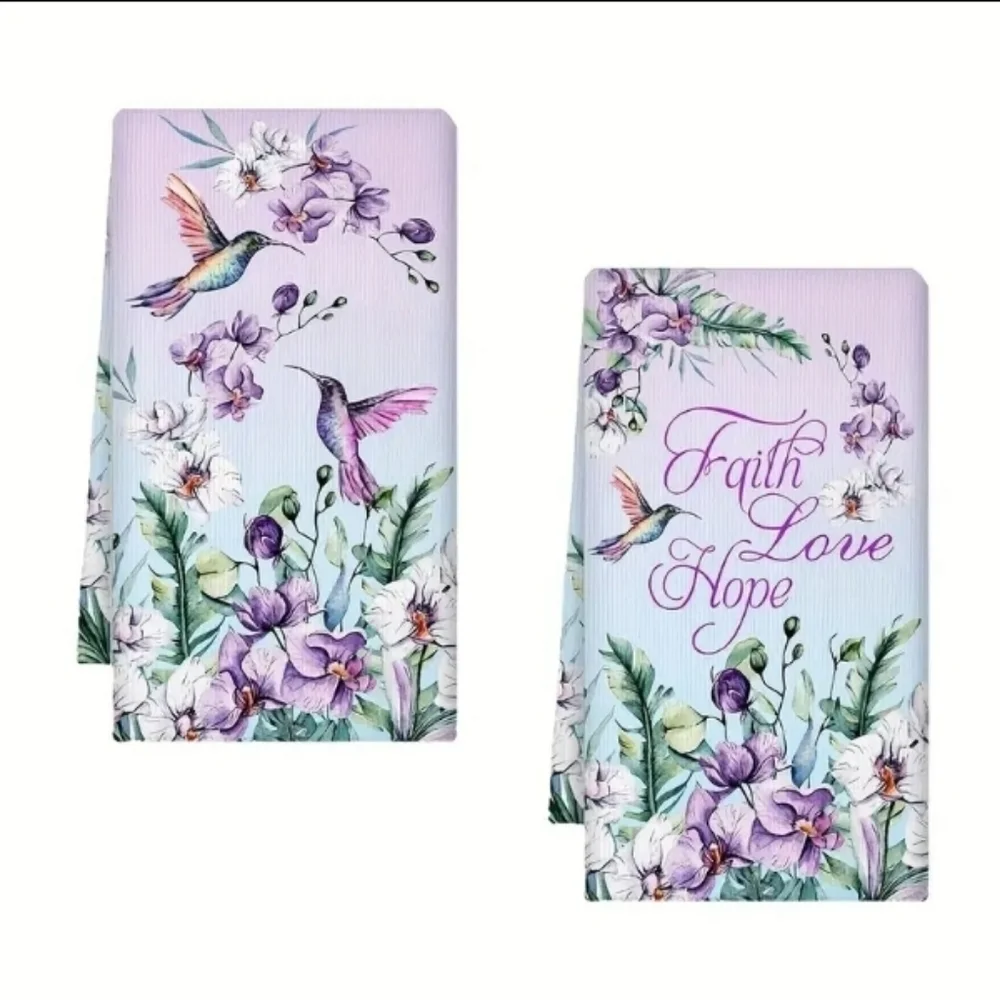 Set of 2 Hummingbird Kitchen Towels